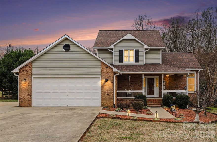 Primary on main, brick home in the popular Allison Park community!  This one offers timeless curb appeal and thoughtful updates, along with a brand-new roof and fully encapsulated crawlspace. The main living area features wood flooring and a gas fireplace and flows seamlessly into a spacious kitchen with dining area where abundant natural light pours in. Outside you'll enjoy a covered front porch with room for rockers and/or a porch swing as well as the privacy of a covered patio and back deck area, overlooking a nicely landscaped, fenced backyard.  Additional highlights include granite countertops and SS appliances in kitchen, new carpet upstairs, epoxy coated garage floors, renovated primary bath, storage shed, and extremely low HOA dues in this well-kept neighborhood!  MGSD schools.  Schedule your showing today!