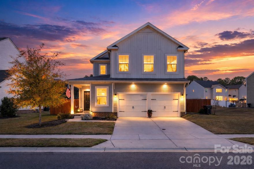 Welcome to this stunning single-family home nestled in the highly sought-after Roddey Park community. From the moment you step inside, you'll appreciate the beautiful new LVP flooring, graceful archways, and the airy feel created by 10-foot ceilings throughout the main level.

The open-concept floor plan is ideal for both everyday living and entertaining. The spacious kitchen features granite countertops, large kitchen island, a charming farmhouse sink, subway tile backsplash, and excellent sight lines into the living room—perfect for staying connected with guests. A convenient drop zone off the garage helps keep life organized when you’re coming home from a busy day.

Upstairs, the generous primary suite offers a peaceful retreat with a beautifully appointed ensuite bathroom and a large walk-in closet. Two additional bedrooms, another well-designed full bathroom, and an upstairs laundry room make daily routines a breeze. The loft provides flexible space—ideal for movie nights, game days, or a cozy home office.

Step outside to a fenced backyard with direct access to walking trails. The home also features a new roof and siding in 2024, providing added peace of mind. The community offers two large recreation areas—one with a dog park and another with a playground, picnic shelter, and grills for enjoying time outdoors.

Conveniently located just minutes from downtown Rock Hill, Fountain Park, shopping, and several new dining options and breweries. Rock Hill is also celebrated for its annual winter festival, where the city transforms into a winter wonderland as well as the beloved spring festival. 

This home truly offers comfort, convenience, and community—don’t miss your chance to make it yours!
The seller is offering a one year rate buy down at 5% with an acceptable offer.