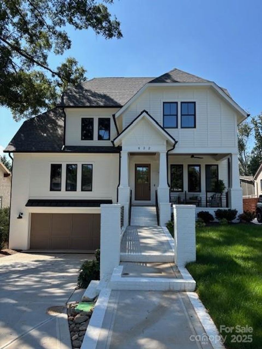 Southend Living at is finest!! New Construction with large living spaces, both interior and exterior, in the Dilworth neighborhood.  Situated on a quiet street, the floorplan boasts 5 Bedrooms, 5 full baths and one-half bath. Home features include two primary suites (main floor and second floor) with large closets, a full walk out basement with space for a home gym and generously sized secondary bedrooms.  Enjoy your outdoor living space on a screened back porch with a secondary fireplace. Private, fenced rear yard with ample landscaping added and plenty of space for the addition of a future pool. See the listing pictures for rendering of possible pool with Blue Haven Pools and Spa. This sought after location is walkable to parks, restaurants and shops. Convenient to Southend, Dilworth, Sedgefield, Southpark, Uptown and airport.