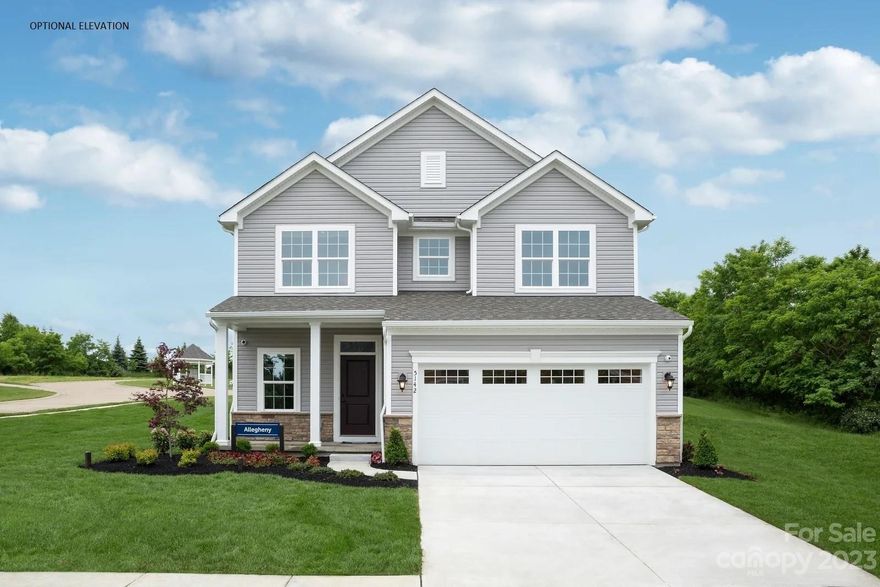 All new homesites released in Phase III of Cottage Green! Bring yourself and your belongings to this beautiful Lawn Maintenance Free community in Union County. This established community is nestled among mature trees and yet a 1/2 mile from Hwy 74 access. Our "to be built" Allegheny plan features an open design which boasts a spacious kitchen with island, tile backsplash, GE stainless steel appliances, and plenty of cabinets! Upstairs you will enjoy a Primary Suite with a walk-in closet, 2 other bedrooms, a Full bath and large laundry room PLUS a loft!