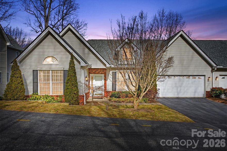 This beautiful townhome in the desirable Southside Village on Brown Mountain truly lives like a home, sharing a garage wall and offering lovely mountain views from its elevated site. Experience a sense of grandeur with vaulted ceilings spanning the main level. This floor features two bedroom suites, with the primary suite opening to a gorgeous screened porch and deck with private treetop views. The expansive, east-facing kitchen is both inviting and functional, boasting a vaulted ceiling, a large island, and ample cabinetry. The finished lower level provides three additional bedrooms, two bathrooms, abundant closets, and a large covered deck for relaxing. Built in bookcases in lower level bedroom convey. With roomy walk-in closets, a convenient laundry/mudroom connecting to the garage, and an unheated bonus space perfect for a workshop or extra storage, this home offers space and convenience with just over 2,900 square feet of living space.