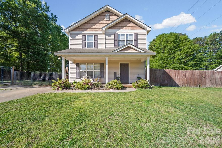Take a look at this home in the growing Wingate community, just minutes from the bypass for quick access to Charlotte and I-485. The well thought out floor plan feels surprisingly spacious, featuring LVP flooring and tiled bathrooms downstairs, with carpeted bedrooms and tiled bathrooms upstairs. Step outside to enjoy the privacy of a fully fenced backyard with wood plank fencing and a convenient shed for storing yard tools and outdoor gear. Sitting on a large lot near the end of a cul-de-sac, it’s a great chance to own in this neighborhood. Plus, the concrete driveway is perfect for washing cars on warm summer days!  Book your appointment today to see this beautiful home before someone beats you to it!!