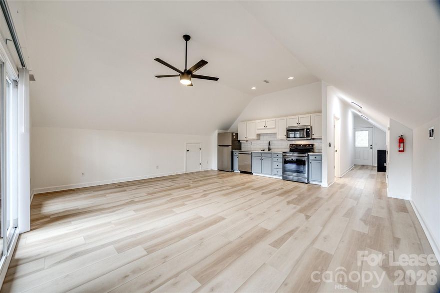 This 1-bedroom 1-bath gem is a rare find! An apt with a Waterview and access to a fishing pond! This unit has a large private covered deck facing the pond and is perfect for relaxing after a hard day or simply enjoying nature. It is located on the second level of this property with an exterior entrance and 2 units below. Access stairs are on the left side. The spacious bedroom has a vaulted ceiling and a large closet. The kitchen features SS appliances, granite counters, and a tiled backsplash. The living, dining, and kitchen areas are one large room with a vaulted ceiling and connect to the large deck with sliders that offer lots of natural light. A full bath with a shower/tub combo in the hall and a washer/dryer combo in the closet. Parking is in the carport to the far right of the house. Pets conditional. Electric, water, and sewer are $100 a month paid to the owner.