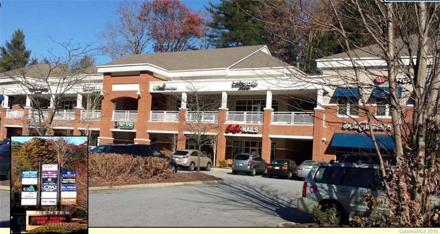 UNIT 100 AT THE AAA CENTER, LOCATED AT 1550 HENDERSONVILLE RD IN SOUTH ASHEVILLE.  This space has typically been a Restaurant Space, Deli, Bakery or Specialty Food Retail.  Nice space, lots of upgrades.  Available immediately.  For lease at $19/sf NNN.  

END UNIT, LOWER LEVEL WITH OUTDOOR SEATING.  BEAUTIFUL SPACE WITH WORKING FIREPLACE AND WOOD FLOORS.  FORMERLY A SANDWICH SHOP.  CLASS A SPACE.