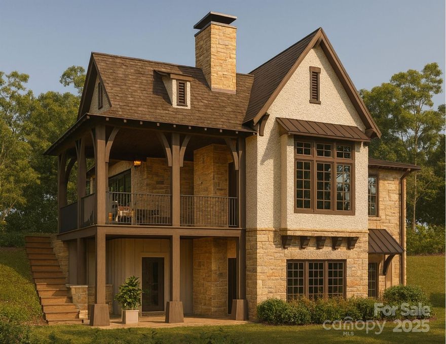 BALMRAL COTTAGE
Drawing inspiration from the timeless charm of the Scottish Highlands, Balmoral Cottage embodies rustic grandeur and quiet sophistication. The natural stone façade, accented with textured pebble dash and rich timber beams, evokes the enduring beauty of English country manors — a home both grounded in tradition and alive with modern comfort.

At 2,295 square feet, this three-bedroom, three-and-a-half-bath retreat unfolds across two levels of graceful living. The main level welcomes with airy, open gathering spaces that flow naturally to the screened outdoor living porch, perfect for evening fires or morning tea. Below, a recreation suite and lake-side porch extend the home’s livable charm — a seamless blend of luxury and leisure.

Balmoral Cottage is not merely a residence; it is a retreat — a place where stone meets sunlight, and every detail whispers of heritage, warmth, and the enduring art of home.

“Subject to final plat approval by the Town of Black Mountain. Seller reserves the right to create, retain, or grant easements affecting the subject property. CCR to be recorded prior to closing.” 

AN EXCLUSIVE FRUSTERIO DESIGN - CREATED IN PARTNERSHIP WITH STAG BROOK COTTAGES TO CELEBRATE CRAFTSMANSHIP, SOPHISTICATION, AND LEGACY IN EVERY DETAIL.

STAG BROOK COTTAGES is a curated collection of manor-sized English-inspired cottages where timeless architecture meets modern craftsmanship, located right outside of Asheville, in Black Mountain, NC. Nestled in a tranquil setting surrounded by nature, each cottage is thoughtfully designed to reflect the charm of old-world England while embracing today’s comforts and conveniences. From distinctive façades and handcrafted details to an inviting sense of community, Stag Brook Cottages offers a place not merely to live - but to belong.

- Artist’s rendering. Final design, finishes, and details may vary. 
- All information to be verified by buyer.
- Optional elevator upgrade available on select cottages.