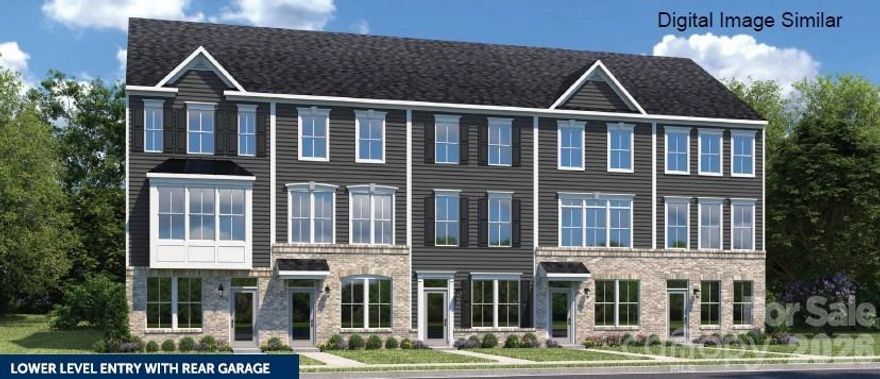 Welcome to Ashmore Square, a modern townhome community in Charlotte’s thriving Research Park District, ideally positioned near UNC Charlotte, the Vanguard Campus, and TIAA. Located less than 2 miles from I-85, this community offers quick access to Uptown Charlotte, University City, and major commuter routes. Everyday convenience and entertainment are just minutes away with IKEA, Topgolf, shopping centers, dining options, and nearby greenways all within close reach. Ashmore Square blends architectural style with low-maintenance living, featuring attractive brick and fiber cement exteriors, sidewalks, and a welcoming central courtyard designed for gathering or relaxing outdoors. HOA-managed lawn maintenance allows residents to enjoy community spaces without the burden of exterior upkeep. The neighborhood offers the ideal combination of connectivity, convenience, and modern appeal. The Clarendon floorplan delivers a flexible three-story layout designed to support a variety of lifestyles. The lower level includes a tandem two car garage or you can upgrade to a private bedroom with a full bath, ideal for guests, a home office, or additional living space. The main level features an open-concept kitchen with a spacious island and breakfast bar that flows seamlessly into the dining area and family room, creating an inviting environment for entertaining or everyday living. Upstairs, the owner’s suite includes a walk-in closet and ensuite bath, complemented by an additional bedroom and conveniently located laundry. Buyers may take advantage of closing cost assistance when using the preferred lender. Experience modern townhome living in one of Charlotte’s most connected locations—schedule your visit today to learn more about Ashmore Square and the Clarendon floorplan.