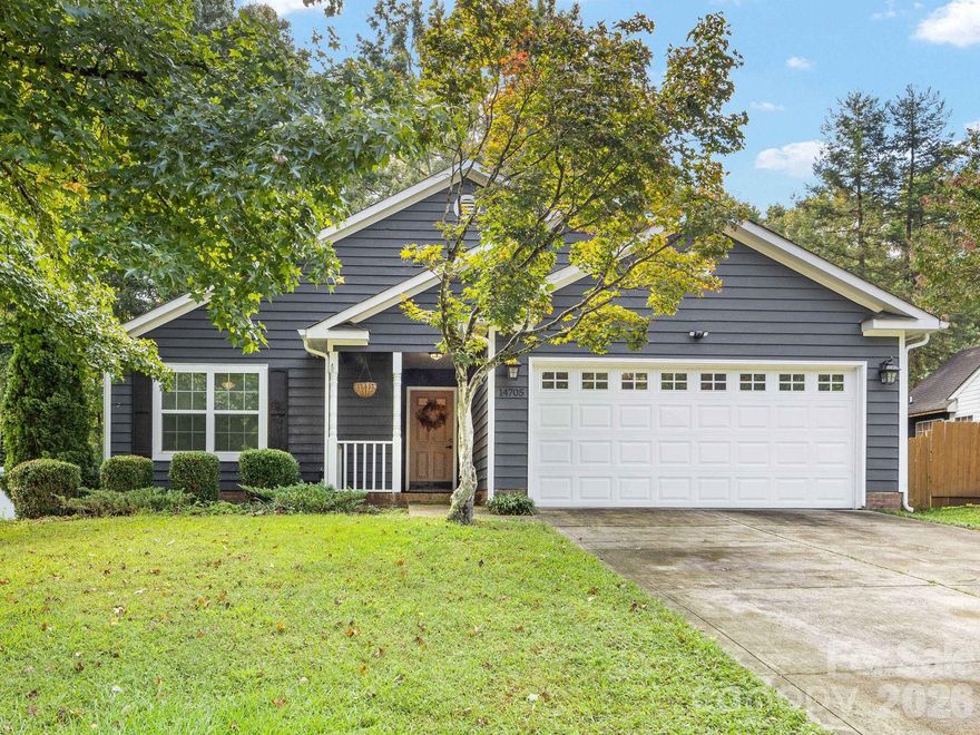 This updated ranch is light and bright with a modern feel.  It's the perfect layout, open with high ceilings.  The kitchen is a dream with so much storage and countertop space, blending into the living room with a cozy fireplace.  The primary retreat features an en-suite bathroom and walk-in closet; the other two bedrooms share a lovely updated hall bath.  Outdoors the yard is amazing - super private with a large screened in porch, landscaping (including a peach tree!), a fountain, and extra storage in the quaint shed.  Right across from a wooded area with paths where the current owners love to relax and play, and the entrance to the Walker Branch greenway (two doors down across the street) that leads directly into Rivergate Shopping center with so much to offer in terms of shopping, restaurants and convenience - including a Super Target and so much more!! Located minutes from I-77 and 485 for those who are commuting. No HOA.  Come take a look!