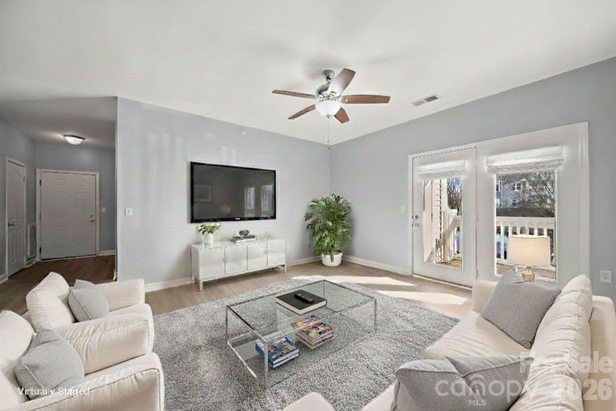 Conveniently located in Cornelius with direct access to the McDowell Creek Greenway, this Alexander Chase condo offers an easy, connected lifestyle with the ability to walk to the shops, dining, and cinema at Birkdale Village. You are also just a five minute drive from the new Atrium Health medical center and the waterfront at Ramsey Creek Park.

As one of the larger floor plans in the community, this home presents a compelling value opportunity within Alexander Chase. Step inside to an airy, open layout featuring 9 foot ceilings and durable vinyl plank flooring throughout with no carpet anywhere.

The oversized primary suite is a true retreat, featuring windows on two sides that fill the space with natural light. In addition to two spacious bedrooms, the home includes a dedicated flex room that offers a blank canvas for a home office, hobby room, or guest space.

The kitchen provides a generous footprint with a long breakfast bar, ample cabinetry, and plenty of workspace for everyday living and entertaining. Enjoy morning coffee or evening downtime on the private balcony, which includes a convenient storage closet.

For a seamless move, the refrigerator, washer, and dryer are all included. Residents enjoy access to community amenities including a pool, clubhouse, fitness center, and direct greenway connection. This unit is uniquely situated in a dual entry building that limits door to door traffic for added privacy.

HOA dues cover water and trash service, and the unit comes with assigned parking space number 56. For added peace of mind, the seller is including a one year American Home Shield warranty covering HVAC and major appliances.

Please note that Alexander Chase has reached its 20 percent rental cap with a waitlist in place, and owners must occupy the unit for the first two years. Pets are welcome with a limit of two.