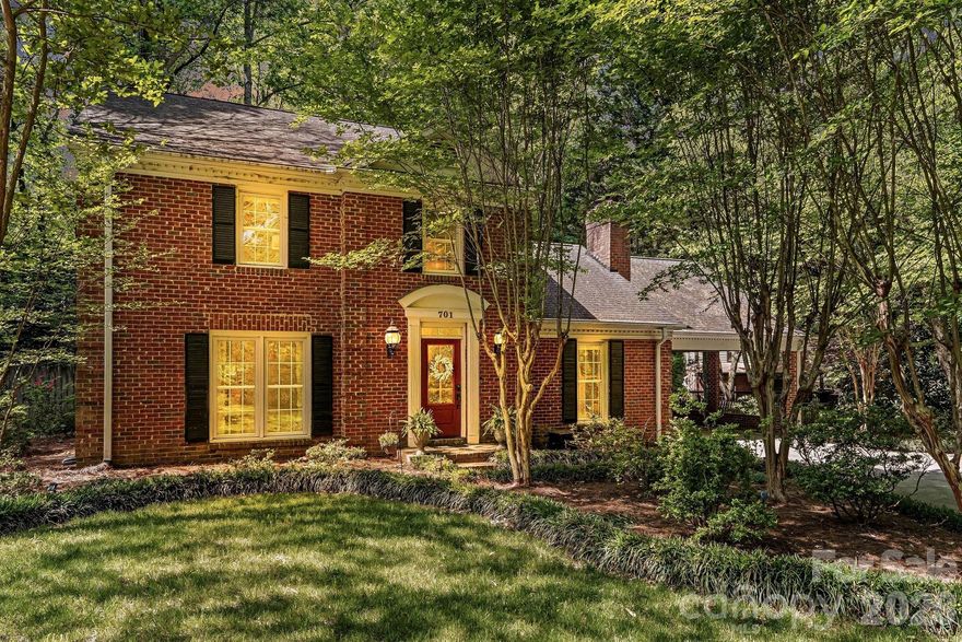 Tucked away on a peaceful cul-de-sac, this charming two-story brick home offers timeless curb appeal, inviting warmth, and an unbeatable location just moments from downtown Matthews. Featuring 3 spacious bedrooms and 2.5 baths, this home welcomes you with comfortable living spaces designed for both everyday living and effortless entertaining. The heart of the home is the beautifully appointed kitchen, complete with stainless steel appliances, granite countertops, and a charming farmhouse sink that blends style and function. Upstairs, generously sized bedrooms provide plenty of room to unwind and create your own private retreat. A heated and cooled bonus space off the detached garage offers incredible flexibility—perfect for a home gym, office, studio, playroom, or whatever your heart desires—plus a large workshop for all of life’s extras. Outside, mature landscaping surrounds the property, creating a lush and serene setting with established beauty and wonderful curb appeal. Enjoy cozy evenings at home while being just a short distance from the heart of downtown Matthews, where local restaurants, breweries, coffee shops, and boutiques create the perfect small-town atmosphere. This home offers the ideal blend of comfort, charm, and convenience. This home has been beautifully maintained and is full of updates throughout.