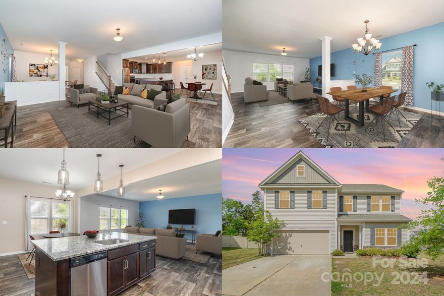 Welcome to this impeccable home nestled on a beautiful corner lot within the desirable Oaks At Clover community. Situated on a peaceful cul-de-sac, this residence offers an ideal location for those seeking top-rated Clover schools. Light, bright & open! Spacious first floor features a private study, dining room & large great room, providing ample space for comfortable living & entertaining. Open kitchen boasts an eat-in nook, stainless steel appliances & beautiful granite countertops, creating a perfect setting for culinary delights. Upstairs, you'll find the spacious primary ensuite featuring a garden tub, dual sink vanity & large walk-in closet.  3 additional bedrooms & game room, offering plenty of room for relaxation & recreation. Indulge in outdoor entertainment & relaxation within your expansive side yard—a perfect retreat for gatherings & quiet moments alike. Plus, enjoy the convenience of a 2-car garage. Schedule a showing today!