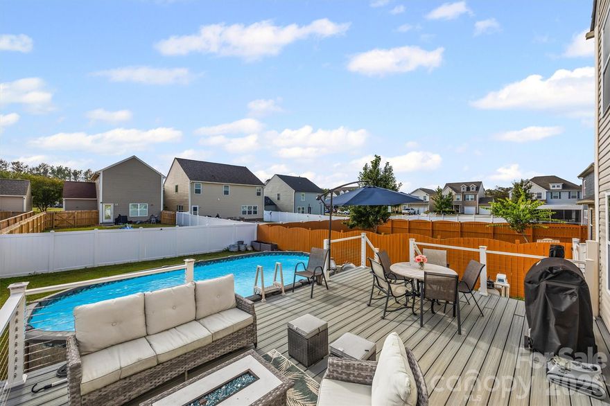 Picture coming home to 831 Yale Street in Rock Hill—a warm, inviting retreat with four spacious bedrooms and two-and-a-half baths across 2407 square feet. The kitchen dazzles with brand-new quartz countertops, gleaming under soft lighting as you prep dinner. Upstairs, plush new carpeting feels like heaven underfoot. Outside, an oversized backyard deck stretches wide, anchored by a sparkling above-ground pool—ideal for summer barbecues or lazy evenings with friends. Cozy, modern, and ready for your story to begin.