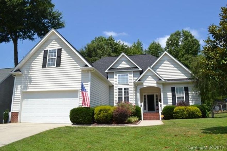 This one will not last long!  Updated kitchen with granite counter tops, subway tile backsplash, unique breakfast bar, gas range and breakfast area.  Formal dining room, great room with fireplace.  Split bedroom plan with everything on main level except for the bonus room over the garage.  Beautiful landscaping  and full irrigation to help maintain.  Pretty tile flooring in the baths.  New roof in 2013 and gas pack only 2 years old. Great access to I-77, shopping and restaurants.
