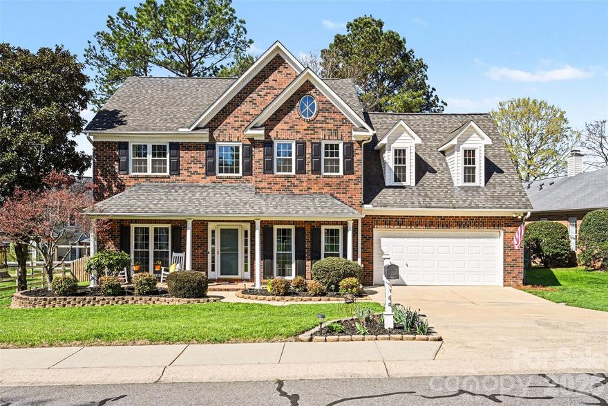 Welcome to this beautifully updated 2-story home in the desirable Gable Oaks community, offering the perfect blend of modern upgrades, functional space, and inviting indoor-outdoor living.From the moment you arrive, you’ll notice the charming brick front, freshly painted shutters and columns, and welcoming covered front porch. Step inside to a stunning 2-story foyer filled with natural light and a new statement light fixtures (2023). The main level features durable and stylish Pergo flooring throughout, along with a flexible floor plan including a formal dining room, office/ flex space, and a spacious family room anchored by a double-sided gas fireplace with a cozy alcove nook.The kitchen has been thoughtfully updated with granite countertops, refreshed cabinet fronts and hardware, subway tile backsplash, and modern lighting (2023). Enjoy a bright breakfast area with a bay window overlooking the backyard, plus a dedicated coffee station with added shelving and functional pull-out cabinet storage.Upstairs, you’ll find 4 generously sized bedrooms plus a large bonus room that can serve as a 5th bedroom, along with 2 full baths. The entire upper level has been refreshed with popcorn ceilings removed, fresh paint on walls, trim, and doors (2025), and professionally cleaned carpets (2026). The attic is floored with built-in shelving for excellent storage. Enjoy year-round living in the impressive 4-season sunroom featuring a vaulted ceiling and its own mini-split system. Step outside to a spacious backyard with a patio ideal for entertaining, fire pit nights, or relaxing gatherings. The exterior has been meticulously maintained with professional tree trimming and fresh pine straw/mulch (2026). All new windows (2025) with a transferable warranty also in place for an added peace of mind. Located in Gable Oaks community with fantastic amenities including a pool, sports court, tennis court, and sand volleyball court. Conveniently located near premier shopping, dining, and I-85 , this home offers a perfect balance of luxury, comfort, and accessibility. A truly exceptional opportunity in the heart of Concord.