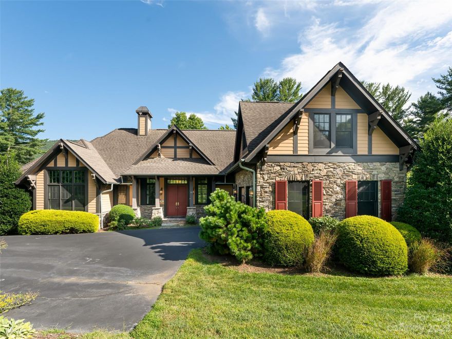 This sprawling lakefront home in gated Cedar Rock at Biltmore Lake has much to offer. The welcoming foyer opens to a great room of soaring cathedral ceilings and an impressive fireplace flanked with built-in cabinetry. The well-appointed kitchen overlooks a dining area and wall of windows to the lake and mountains beyond. The great room opens to both a lakefront deck and a large screened porch with a second fireplace. The main level boasts a large primary bedroom suite, office, laundry, and garage. Above the garage is an additional suite. Downstairs (accessible by staircase or elevator) you’ll find a large family room with yet another fireplace and a bar, theater room, third primary bedroom suite, two more bedrooms and a bath. With exterior lawn & landscape maintenance included and abundant amenities to enjoy, this property lends itself to a carefree, lock-n-leave lifestyle. A wonderful residence or a mountain vacation retreat, with an excellent layout for hosting gatherings.