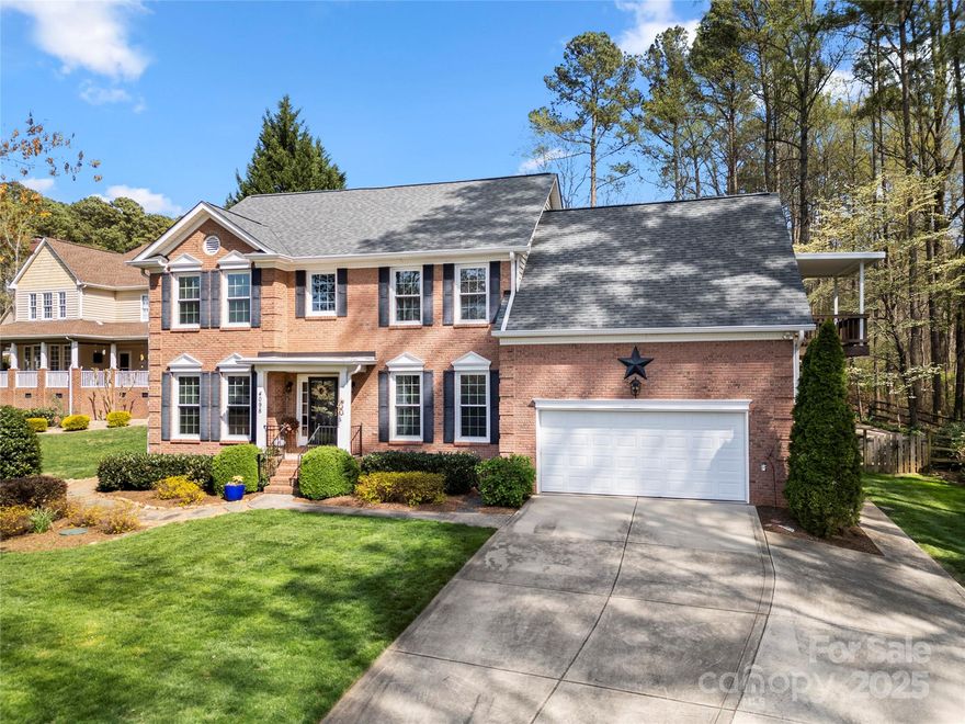 This property that sits on over half an acre w/a deeded boat slip is a must see. Enter through the foyer to find hardwoods throughout the main level. Continue to the PRIMARY ON THE MAIN LEVEL which has a tray ceiling & walk in closet. Enter the ensuite to find a walk-in glass enclosed shower & double vanity. Experience the kitchen which had new cabinets, granite countertops & floors installed in 2021. It boasts an island w/additional storage, gas range, pantry, & breakfast nook. Kitchen opens into the living room w/gas fireplace & vaulted ceiling. Designated office space, half bath & dining room complete the main level. Continue to the upper level to find a bonus room w/access to a balcony where you can hang out & entertain. Upstairs also find 2 walk-in attic areas w/additional storage. 3 additional bedrooms & a full bath complete the upper level. Outside find a screened in porch & deck area perfect for relaxing. With views & access to the Lake come see all this property has to offer!