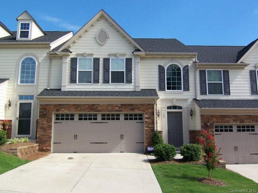 Private Town Home in sought after Tega Cay! The kitchen boasts flowing granite countertops & beautiful cabinetry! The master bedroom is located on the main level & features a luxurious tray ceiling! The master bathroom offers dual vanities & tile shower w/ dual shower heads! The loft is open & large enough for any activities! The home also features walk-in attic storage, tankless hot water heater, & wooded backyard for privacy! Tega Cay is an amazing community w/ plenty of activities!