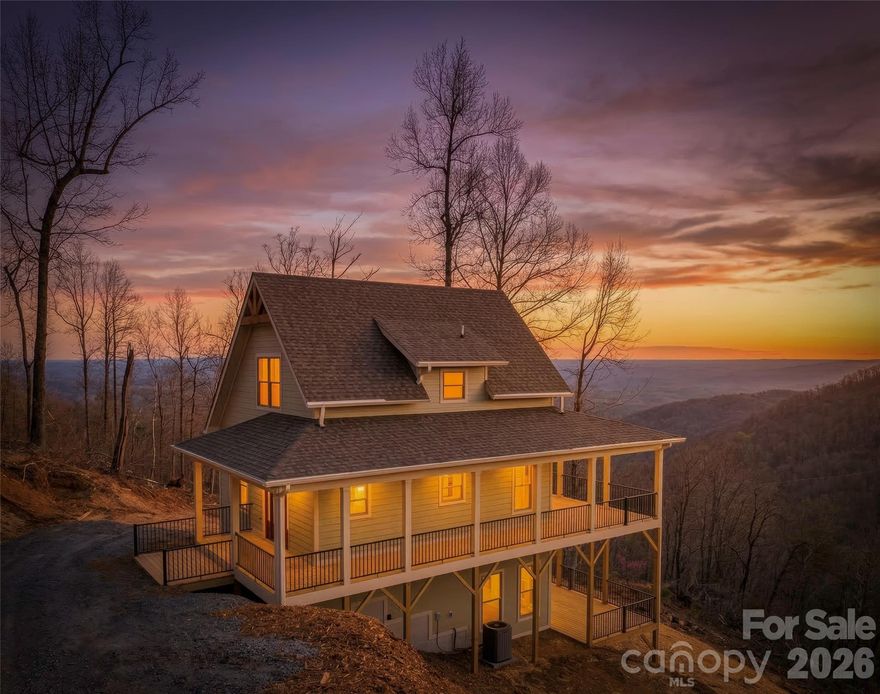 Top of the mountain living! A brand new 3 story modern farmhouse with a fresh Robin's egg blue interior,
will make you feel like you're in a luxury nest with ample deck living spaces. Granite countertops, custom
cabinets, and industrial look ceiling fans create a well defined space. One bedroom per floor, perfect
for hosting friends and family, the Pinnacle neighborhood is Rutherford county's best kept secret.
Spectacular South facing views of Lake Lure's Chimney Rock and to the SE, an endless view of the Piedmont.
A haven of privacy and tranquility, this home is only 20 minutes to Marion OR Rutherfordton, and about 45
minutes to Asheville.