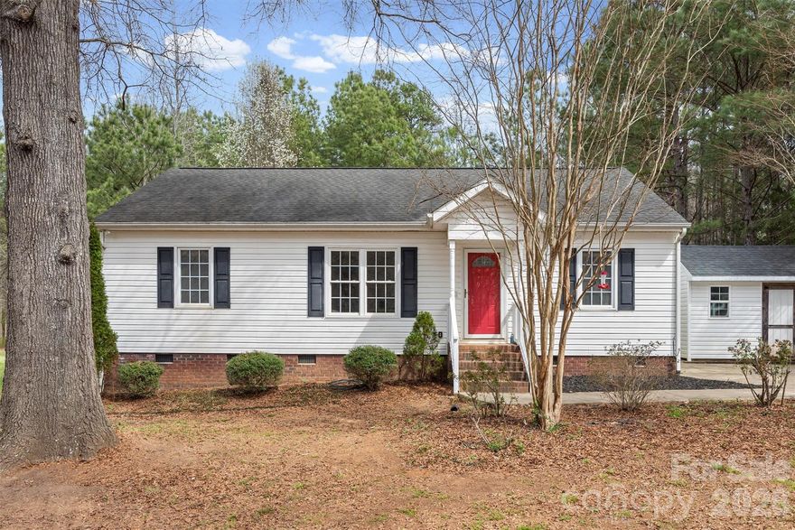 Tucked away on a peaceful wooded property in York, SC, this charming one-level home offers 1,209 square feet of comfortable living with a desirable split-bedroom floor-plan. Built in 2009, the home features 3 bedrooms and 2 full bathrooms, providing both privacy and functionality.

The spacious primary suite is located on one side of the home, while the two secondary bedrooms—featuring brand-new carpet installed in 2026—are situated on the opposite side. The main living areas flow easily for everyday living and entertaining.

Enjoy the beauty and privacy of the surrounding trees, along with the adjoining lot (217 Nottingham) which is included in the sale, featuring a large open clearing—perfect for outdoor activities, future expansion, or simply enjoying the extra space. Together, the two parcels create a generous .773-acre property with plenty of room to spread out.

Additional updates include a new water heater and new flooring in the primary ensuite, both installed in March 2026. 

If you're looking for single-level living, privacy, and extra land in a convenient York location, this property is a must-see.

A third lot is also available if the buyer wishes to purchase an additional 2.11 acres (215 Nottingham Dr).  Note that the third lot contains a structure of no value that encroaches onto the property in this listing.  Recommend the buyer conduct a survey to determine the extent of the encroachment.

Washer and dryer do not convey.