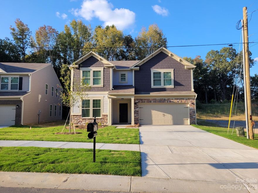 New Home with builder warranties will be ready October-November 2023. Up to $13,000 in seller paid closing costs when using a preferred lender. Contract must be written by June 30, 2023 for incentive. Beautiful 4 bedroom home with a a flex room on the main floor. The open plan features a large kitchen island with 42" white upper cabinets and stainless appliances. Quartz countertops throughout the home. The main floor features luxury vinyl plank flooring and 9' ceilings with 6' windows. Primary bedroom up with walk in closet and private bath with separate shower and garden tub with ceramic surround and ceramic tile flooring. There are 3 additional bedrooms up with a loft.  Home is located in a quiet setting with no HOA.