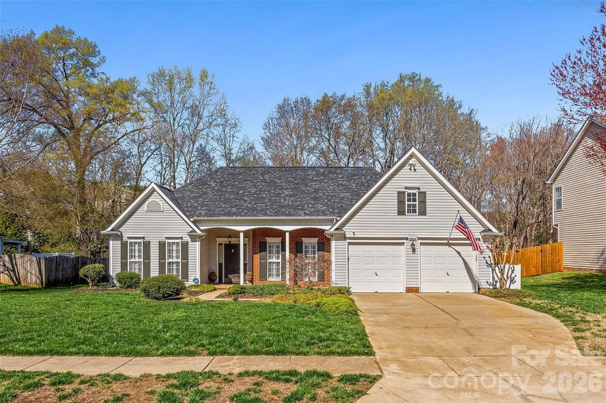 Welcome home to this beautiful split-bedroom ranch offering 3 bedrooms, a dedicated office, and 2 full bathrooms thoughtfully designed for comfortable, single-level living. This move-in ready home features new flooring, upgraded 5" baseboards throughout, and a modernized kitchen with quartz countertops and elegant gold hardware.
The open and functional layout provides inviting living spaces perfect for both everyday living and entertaining. The primary suite offers an upscale walk-in shower and custom closet. Two additional bedrooms are positioned on the opposite side of the home, while the dedicated office provides the perfect space for working from home, studying, or a quiet retreat.
Step outside to the private backyard featuring a paver patio and covered outdoor space that is ideal for entertaining or relaxing evenings at home.  New roof installed in 2024.
Conveniently located near Rivergate Shopping Center and Charlotte Premium Outlets, and just 25 minutes to Charlotte Douglas International Airport.