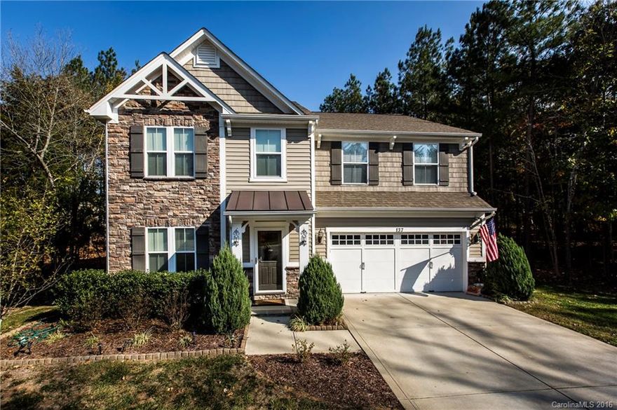 137 Poplin Place, Lake Wylie, SC offers a Private Cul-de-sac Wooded Lot in Superior Clover Schools.  Welcome to the Somerset at Autumn Cove into this 2-Story Upgraded home w/ 4 BR, 2.5 BA, a Private Office Space w/French Doors, Lg. Eat-in Kitchen, & Formal Dining. This exclusive Home displays updates that include, HW flooring, Tile, Granite, Trim, Paint, and newly constructed Master BA offering HUGE walk-in Closet, double sinks, Sep Shower & Soaking Tub.  Patio for grilling & Bldg for storage.