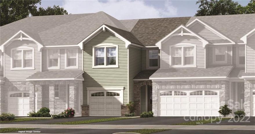 Classic Townhome series. Relax in your brand new Brooke!!  This home features a glamorous kitchen with a huge island that can accompany 3-4 stools for friends to share in the fun!! Open concept with a gathering room and dining room area open to the kitchen space. Upstairs, the primary bathroom features quartz countertops, tiled shower and tiled seat!! Come see what others are discovering....These are Designer Quick Move-In Homes with all the details and upgrades already included in the list price of the home. Quality and style at an exceptional price, located in an exceptional area.  Minutes away from 485/Mallard Creek with shopping, schools and parks all at your finger tips.