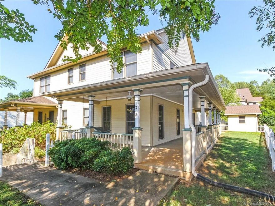 Wrap around porch with ceiling fans and fenced yard, hardwood floors, open floorplan, master on main. Tons of storage space including large closets. Upstairs office space. Screened porch on back. Irrigation and additional outdoor storage building. Location is close to shopping and dining.