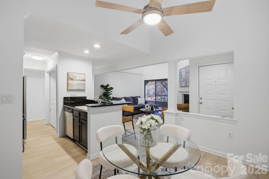 Conveniently located in Uptown Charlotte beside Fourth Ward Park, this beautifully updated condo offers the ultimate low-maintenance, city lifestyle. This light-filled two-bedroom home features an open living area, spacious breakfast nook with plenty of seating, and an open kitchen perfect for entertaining.
A complete renovation elevates the space with fresh floor-to-ceiling paint, brand-new flooring, and a fully updated bathroom—making this home truly move-in ready. Step outside to your large, covered balcony and soak in the best of North Carolina weather and vibrant city living.
Enjoy summer days at the community pool just steps away, and take advantage of walkable access to parks, dining, and everything Uptown has to offer. Low maintenance. Prime location. Urban living at its best.