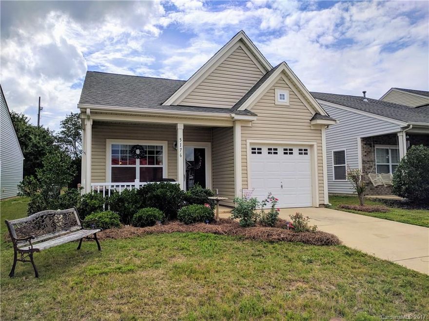 Charming Cottage Style Home Featuring a Bright & Sunny Open Floor Plan w/9' Ceilings and Hardwood Flooring.  Kitchen has Tons of Cabinets, Granite Counter Tops, Ceramic Tile Backsplash, a Breakfast Bar & Pantry.  Private Master Bath w/Seated Shower.  Both Bedrooms have Walk In Closets.  Pull Down Floored Attic Storage in Garage, Fresh Paint Through Out and Upgraded Ceiling Fans.  New Deck w/Gazebo in Private Fenced Yard. HOA Includes Lawn Care. Energy Star Certified Home.