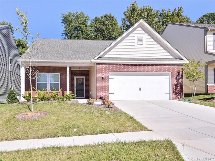10 months new & barely lived in. No need to wait to build new. Sought after ranch plan w/large master & HUGE walk in closet.  Granite in kitchen and bathroom. Laundry room has folding area & a separate utility room for extra storage. Family room can accomodate large sectional & still have room for the tv.  Private backyard is mostly level w/patio just off kitchen for easy entertaining.  Spacious pantry in kitchen will hold all of chef's ingredients and equipment. Great community amenities too.