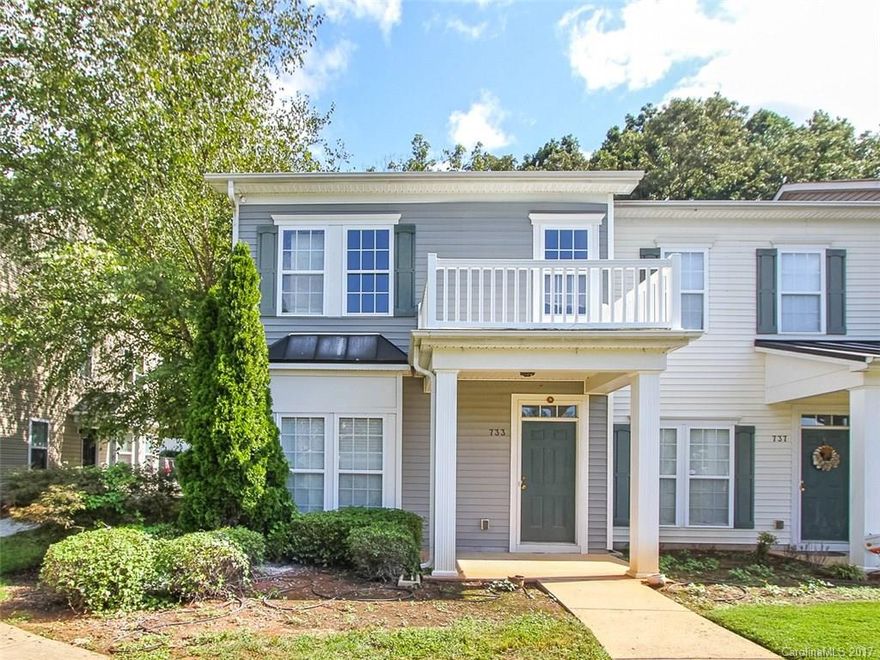 Just painted throughout and new carpet throughout.  2 Master bedrooms en-suites with ceiling fans, Loft area with Ceiling fan,  upstairs washer dryer included. Kitchen Microwave, Refrigerator included, ready for new home owner. Single car garage space finished off for interior use with sheet rock walls and carpet and new ceiling fan.  Great room-living area with bay bump out, small area for dining, and 1/2 bath on main level.  Community Pool, playground area. Convenient to uptown Charlotte