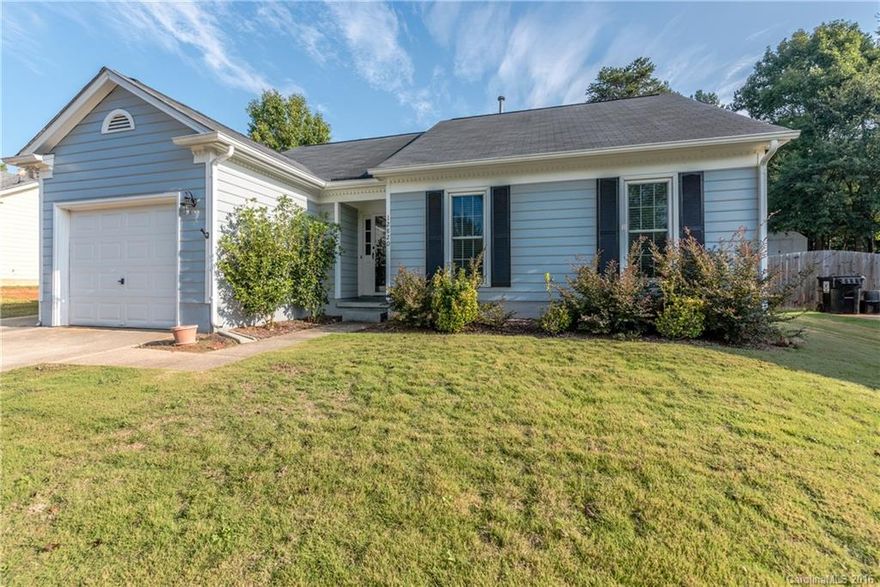 Great location! Close to Ballantyne and Pineville. Upgraded kitchen with granite counter tops, matching appliances, custom back splash. Fenced in backyard with covered patio is perfect for outdoor living.  Laminate floors through out, freshly painted!! HVAC 2013! Roof 2010!.