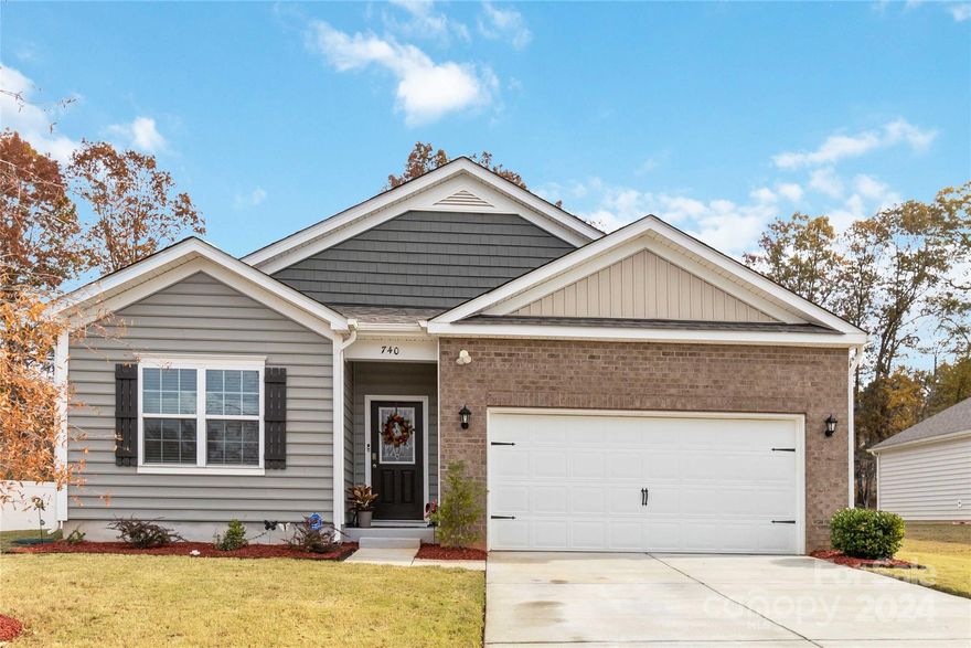 The perfect home, spacious open floor plan all in one level.. New community located minutes from shopping, Downtown Locust and restaurants. This home features a large primary suite and great bathroom with a spacious walk in closet. There are three other additional bedrooms, open floor plan kitchen with an inviting island, dining area and living room with a Fireplace. Long driveway and attached garage. Plenty of space to enjoy the private backyard. The community amenities features a playground, walking trails and a very nice community pool.  Schedule your tour today!