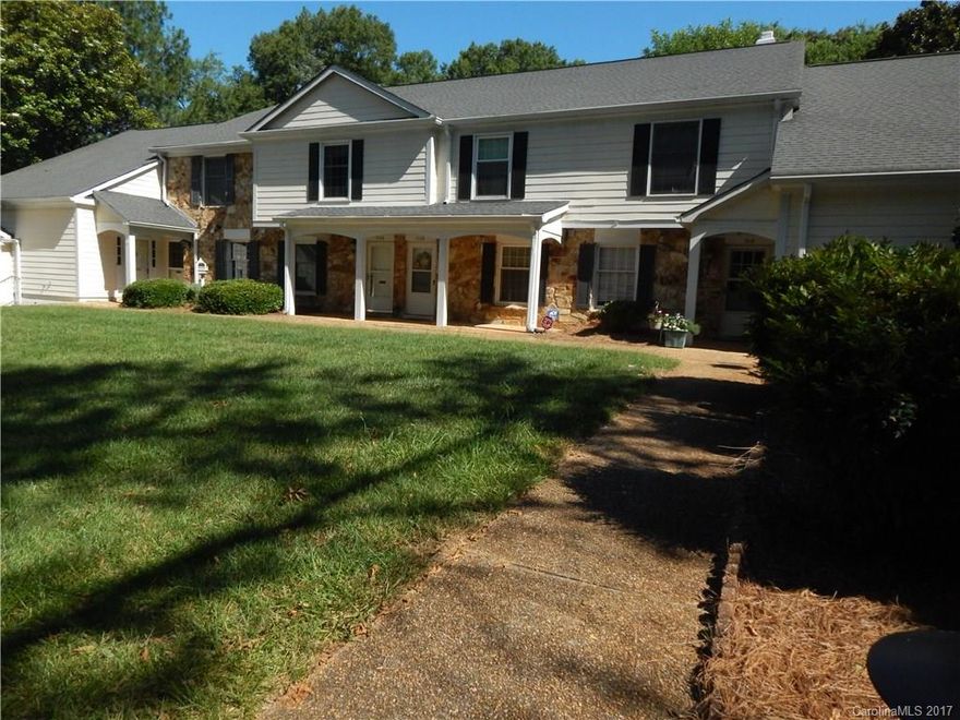 Townhouse Desired established prime location with easy access to Uptown, airport and other areas. Golf community w/plenty of Shopping Great 2 bed 1.2 half baths Townhome with hardwood floors on main, custom closets, private patio w/outside storage, granite counter tops in  all bathrooms, 2 zones of heating/cooling. community features 2 swimming pools & tennis courts.Homeowner's Dues are $479.26 to Quail Hollow East & $149.33 to Quail Hollow Estates Master. dues include water,sewer heat/cooling