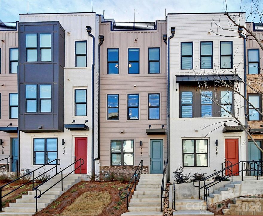 Welcome to this beautifully designed four-story townhome in the heart of South End, built in 2022 and thoughtfully crafted for modern living. Blending clean lines, functional spaces, and stylish finishes, this home offers an effortless urban lifestyle.

The entry level features a spacious two-car tandem garage with ample storage. Upstairs, the main living level is filled with natural light and showcases an open-concept layout ideal for both everyday living and entertaining. The kitchen is a standout with a large island, sleek finishes, and seamless flow into the dining and living areas. A powder room and private balcony provide added convenience and a perfect spot to unwind.

The third floor offers a well-appointed primary suite with a dual vanity bath, along with a secondary bedroom featuring its own private bathroom. The top level adds even more versatility with an additional bedroom and full bath, plus a bonus living space that opens to an expansive terrace—ideal for relaxing or hosting.

All of this, just moments from South End’s vibrant dining, shopping, and entertainment options, with easy access to everything Charlotte has to offer. Home is also available to rent at $3,900 move in date May 7th!