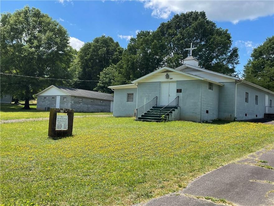 CHURCH BUILDING, SEPARATE FELLOWSHIP BUILDING, AND CEMETERY LOT, ALL A PART OF THE LISTING.
365701292018, 365701281979, 365701292169 sold together, or Fellowship Hall can be sold separate but septic and well sharing agreement would have to be made.   Ask for details.  Tax value on listing is all three combined and sq. ftg. is both bldgs. combined. Cemetery Lots sell for $500 each. Property has been in the family of the Seller.  Some lots have been sold, and some used in the Cemetery. Both the church and Fellowship Hall have furniture and personal property that will be negotiable and is not necessarily included in the sales. All three properties can be sold together for list price. Properties share well and septic tank.  See additional information on the properties provided on the MLS documents. All Properties zoned R-40, Residential Use. SELLING"AS-IS"