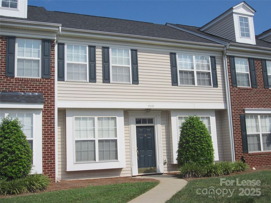 Beautiful townhouse with updated plank flooring downstairs and in baths. Newer carpeting in other areas. Located at quiet end of complex with a treed view out back windows. Gas log fireplace, attractive trim details. Great location in Bluff Point at Waterside Crossing. Near shopping restaurants and highways. Large bedrooms and walk-in closet in master. Laundry is upstairs in a large utility room. Very nice layout. Available now. No pets, no smoking. Application fee $35 per each adult.