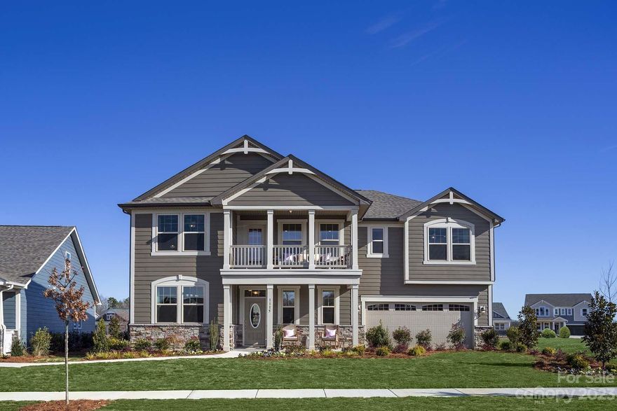 The Poinsett is a great open floor plan with double balcony. On the first floor you will find a formal dining room, powder room, gourmet kitchen looking out at the large gathering room with fireplace. Breakfast room is off the kitchen and leads to your Patio which over looks a pond. You also have a guest suite with private bathroom with shower. Upstairs you have a private primary suite with a large bath oasis and his and her walk-ins. You also have a large loft, 3 additions bedrooms, 2nd full bath and laundry room.