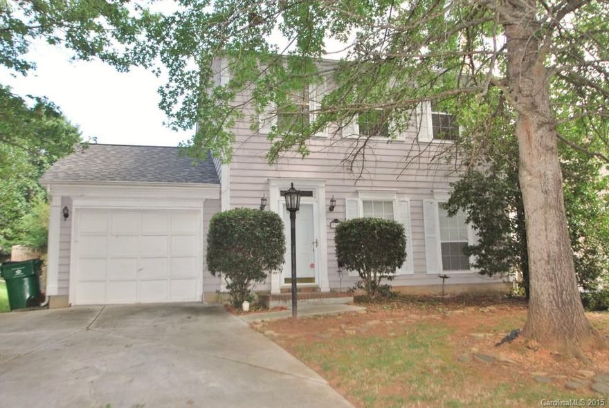 Great two-story, three bedroom home tucked away in a cul-de-sac with mature trees! Awesome outdoor living with a private patio and a fully fenced yard. Large great room opens to dining/breakfast- perfect for entertaining! Tile floors in kitchen for easy cleanup- large bathrooms and ample closet space.