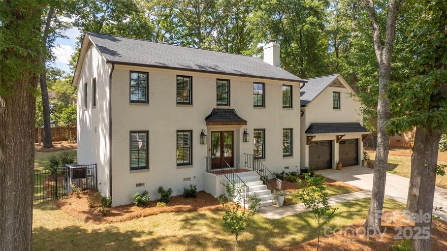 A 2021 fully remodeled home, blends modern upgrades with timeless charm. The kitchen boasts a custom hood over a five burner range, KitchenAid appliances including a built-in under-counter microwave, pull-out storage next to the oven, farmhouse sink, quartz countertops, and a walk-in pantry. Adjacent scullery includes additional storage, an ice maker, beverage mini fridge, built-in bar glass rinser, enhanced with shiplap accents walls and pinewood built-in shelves. The primary suite features vaulted ceilings, wood accents, and dual walk-in closets. Its en-suite, offers a standalone tub, waterfall shower, and subway tile. A guest suite above the garage includes a bedroom, full bath, and bonus room with in ceiling speakers. Plantation shutters installed throughout the home for style and privacy. Outside, a covered porch equipped with a gas fireplace and a mount for a TV, perfect for outdoor relaxation and entertainment. Olde Georgetown’s HOA offers a pool, tennis, and community events.