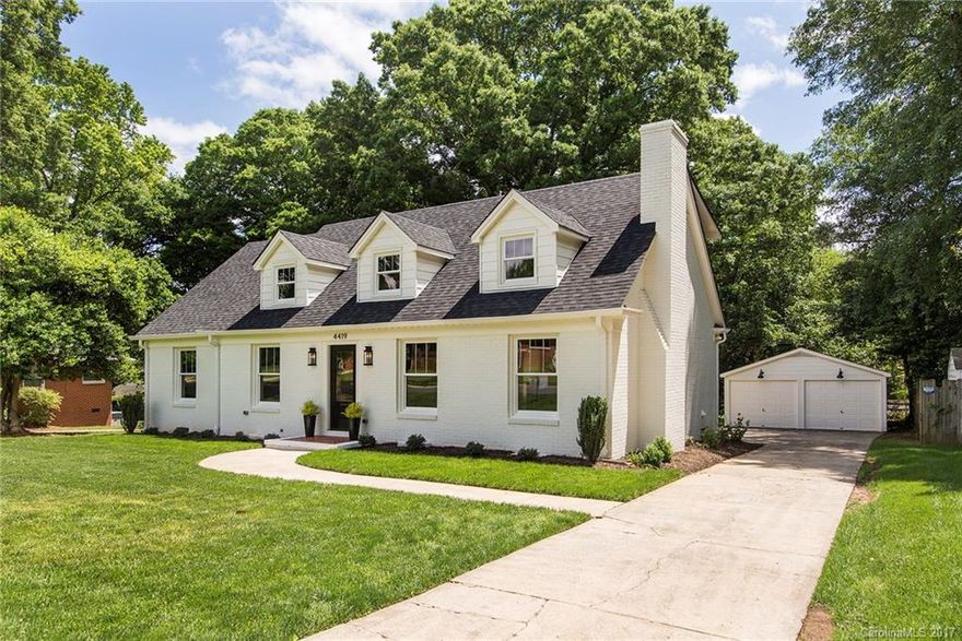 Madison Park home, totally reconfigured and renovated interior floor plan. Four bedroom (2 master en suites), three bath, 2326 heated square feet, 400 additional square foot of outdoor deck, and an additional 950 square foot detached renovated garage are offered with this home. Proposed 2018 school assignment includes Pinewood Elementary, Alexander Graham Middle School and Myers Park High School.