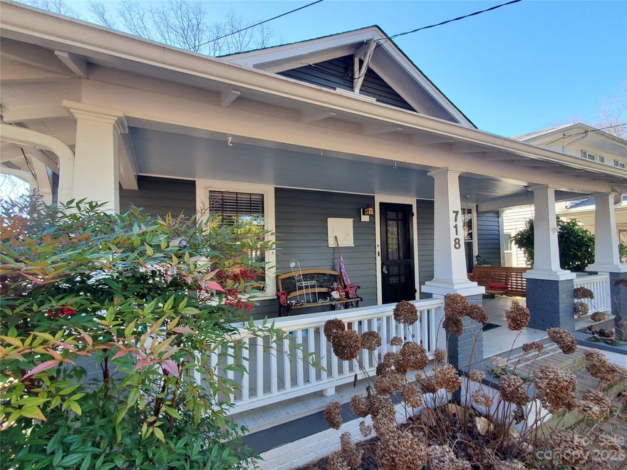 Charming 1920's vintage bungalow located with-in walking distance to downtown Statesville. This home features an updated modern kitchen and bathroom while the rest of the home reflects the vintage charm of years past. Large living room and dining room with built-ins, hardwood floors, all kitchen appliances, 2" wood faux blinds, laundry room, attic access, generous front porch and screened in back porch with shaded fenced in back yard. Walk-out basement/cellar for storage and more!!