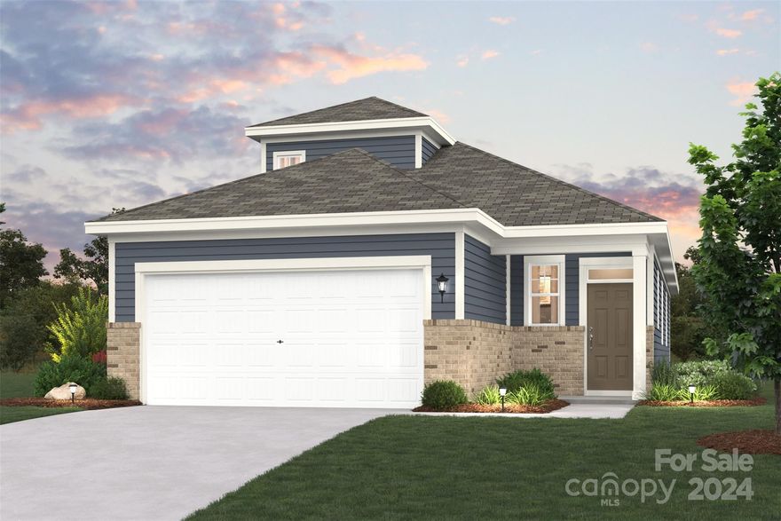 June Closing!  Move in Package! (Washer, Dryer and Fridge)
Discover the Balsam Ranch home at Asbury Ridge, a beautifully crafted one and a half home. The open-concept great room seamlessly connects the living room, dining area, and kitchen boasting a functional island and dedicated pantry. For privacy, the owner’s suite is separated from the other bedrooms by its spacious walk-in closet and on-suite bathroom complete with a dual-sink vanity. Additional highlights include a full laundry room, a convenient 2-bay garage, and a patio perfect for relaxation. Exterior of home is 4 sides fiber cement board with brick or stone accent.