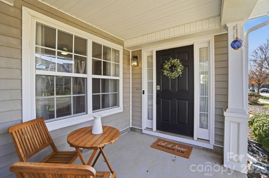 Spring is here!  Enjoy peaceful strolls along the Caldwell Station Creek Greenway, just moments from your front door, with easy access to the Northern Regional Recreation Center, nearby shops, and even a stop at Eleven Lakes Brewing Co. along the way.

Step into easy, low-maintenance living in this charming 2-bedroom, 2.5-bath townhouse with thoughtful updates. The main level flows seamlessly from foyer to living, dining, and kitchen, featuring quartz countertops, new stove and dishwasher, updated backsplash and sink, plus LVP flooring and refrigerator (2022).

Relax on your private back patio with wooded views, storage, and privacy fencing—perfect for morning coffee or spring BBQs. A centrally located half bath adds convenience for guests.

Upstairs, two spacious bedrooms each offer their own ensuite, creating ideal private retreats. Washer, dryer, and refrigerator all convey—making move-in simple.

Enjoy a vibrant community with pool, clubhouse, renovated gym, playground, sidewalks, and a mix of townhomes and single-family homes. Located near top-rated schools and just minutes to shopping, dining, coffee spots, and local favorites—with quick access to Charlotte, Cornelius, Davidson, and Huntersville.

Fresh season. Fresh opportunity. Come see it today.