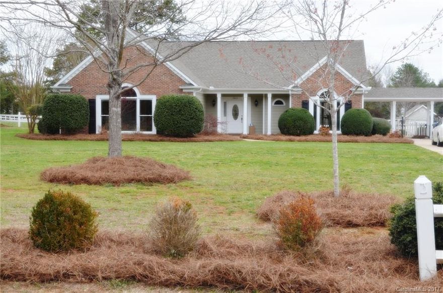 Equestrian neighborhood with no HOA! Minutes to Ballantyne with Union County taxes and Marvin schools. Large level fenced lot with lovely covered patio. Covered walkway from detached garage to the home. 2 outbuildings and an over-sized carport that could accommodate small RV, work truck, trailer or boat. This beautiful ranch home is ready for your finishing touches. This home comes with a 1 year home warranty and is being sold AS-IS. Come and take a look! Showings begin March 11th.