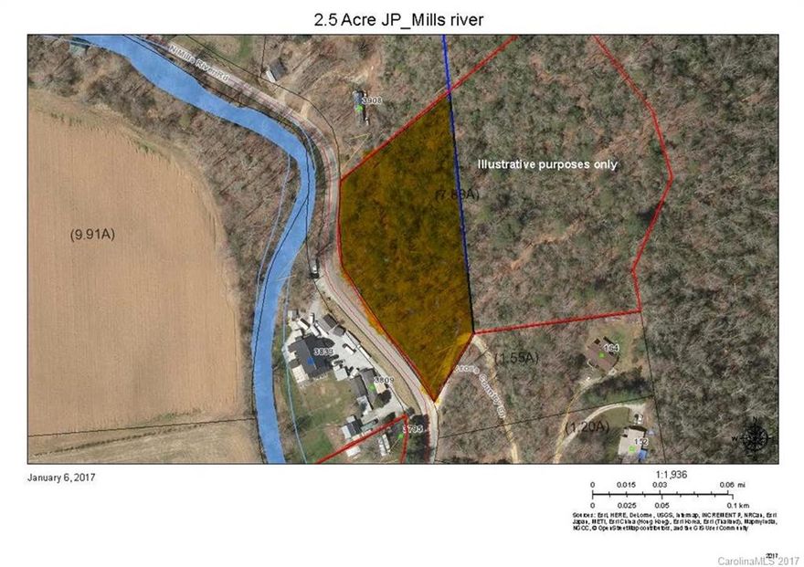 Rare N Mills river land for subdivision or mini estate. This sloping lot with road frontage looks back at the valley and affords numerous opportunities for home sites. Property has limited undergrowth and amazing view potential. Please call for questions or to get a tour (Appointment only). Taxes TBD. Portion of PIN being sold does NOT include smaller pasture land across the street.