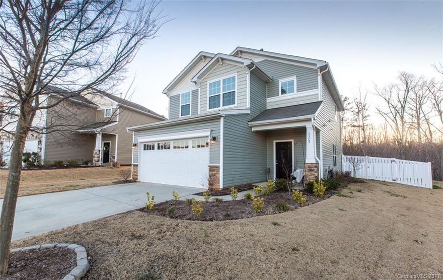 Well maintained home in great neighborhood close to 485!  Numerous upgrades that include laminate flooring in the down stairs and second floor with custom paint throughout.  The eat-in-kitchen provides 42" Cabinets Stainless Appliances, Granite counter tops and recessed lighten.  Open master bedroom with large walk-in-closet, shower, garden tub, and dual vanity sinks.  Private fenced yard that backs up to woods.  Everything you ask for and more!