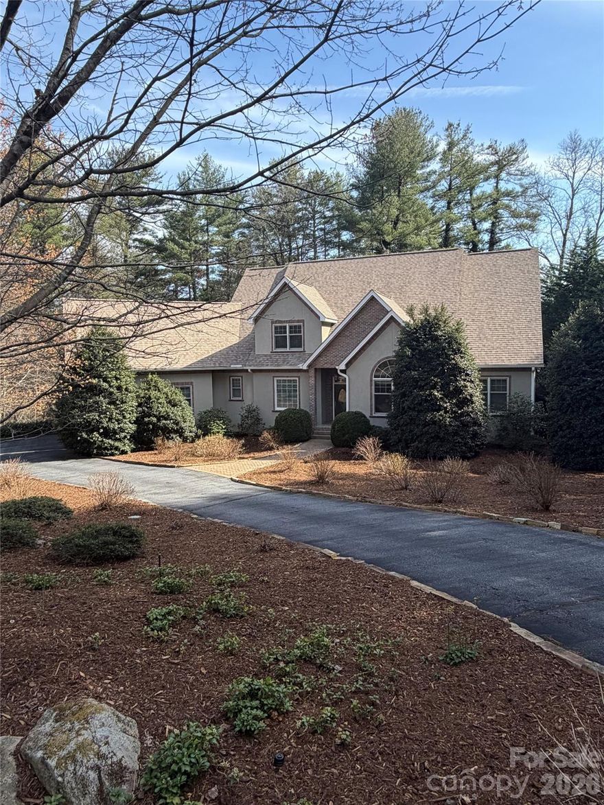 Beautiful updated home in the gated Thornhill community. Homeowners are including connecting lot #2 with the sales price for added privacy. Features include mature landscaping, plenty of guest parking in circular driveway, natural gas generator and open floor plan. Main living level great room has stacked stone fire place with gas logs, well equipped kitchen with upscale appliances, kitchen island and walk- in pantry, formal and informal dining, inviting year round sunroom, primary bedroom with large walk-in closet, primary ensuite bathroom with soaking tub, tiled shower and double vanity. Guest bedroom, full bathroom and office also located on the main level. Upper level has guest bedroom, full bath office and plenty of storage. Unfinished basement is great for storage and workshop.