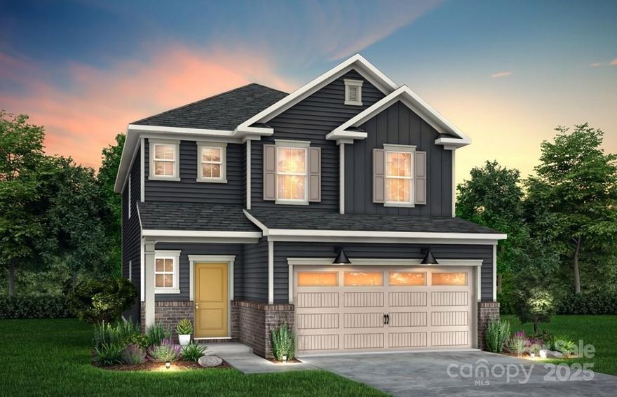 Master-planned neighborhood conveniently located minutes away from the Rivergate Shopping Center, Carolina Premium Outlets, McDowell Nature Preserve, and Lake Wylie, and in close proximity to the Charlotte Douglas International Airport and Uptown Charlotte.  This Murray is a 4-bed, 3-bath two-story home featuring a first-floor fireplace, covered rear porch dining room, guest bedroom, and full bathroom; open floor plan; beautiful kitchen with extensive cabinetry, a huge island, and gas stainless steel appliances; upstairs features and oversized owner's suite, game room + 2 secondary bedrooms.  HOA fees includes High-Speed Internet and TV service, with an amenity center upcoming.
