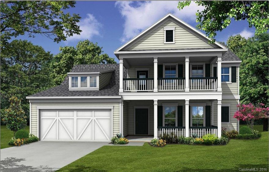 Stunning Charleston Style double front porch, MASTER ON THE MAIN open concept floorplan. Upgraded cabinets and gas stainless appliances. Location close to 77, Fort Mills schools and the grocery is a walk away. Convenience, and an intimate neighborhood with pool and playground, in the best Fort Mill location.